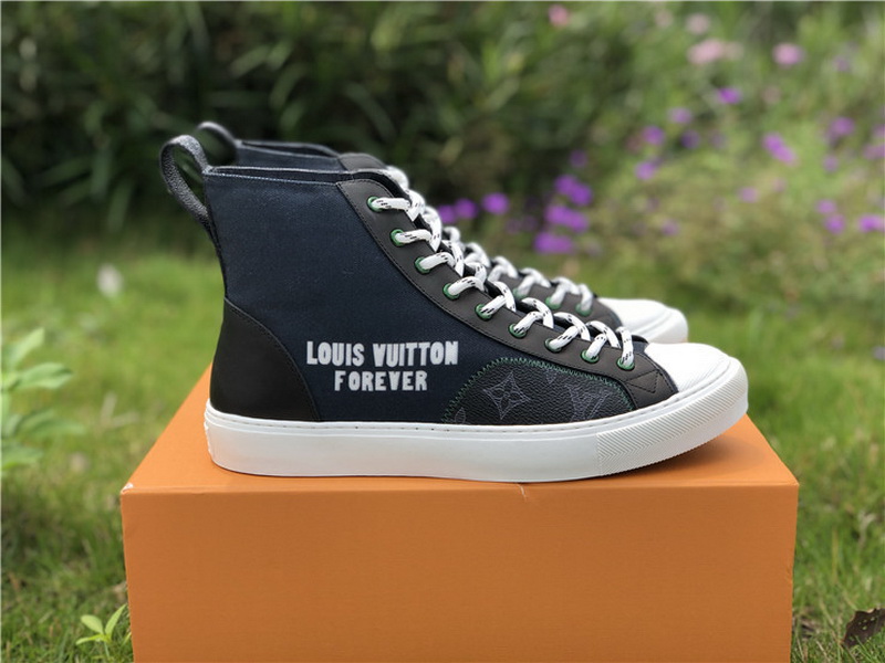 Louis vuitton tattoo sneaker boot High Black(98% Authentic quality)